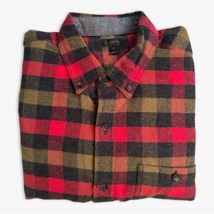 J Crew Cotton Wool Blend Flannel with leather elbow patches size L